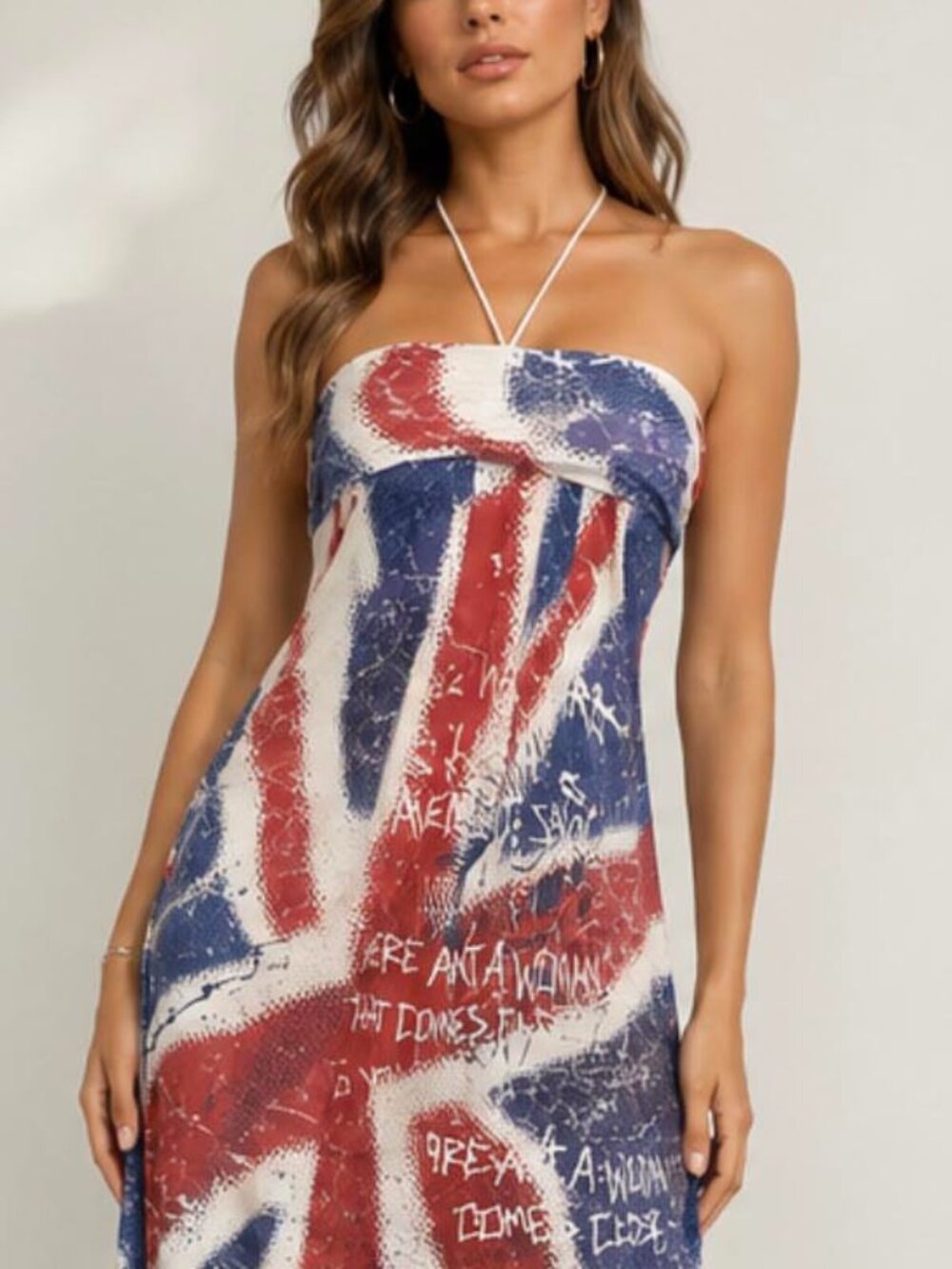 Women’s Halter Dress – Vintage British Flag Strapless Asymmetrical Summer Dress